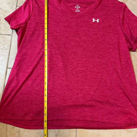 Under Armour Women's Pink V-Neck Short Sleeve - Picture 3 of 5